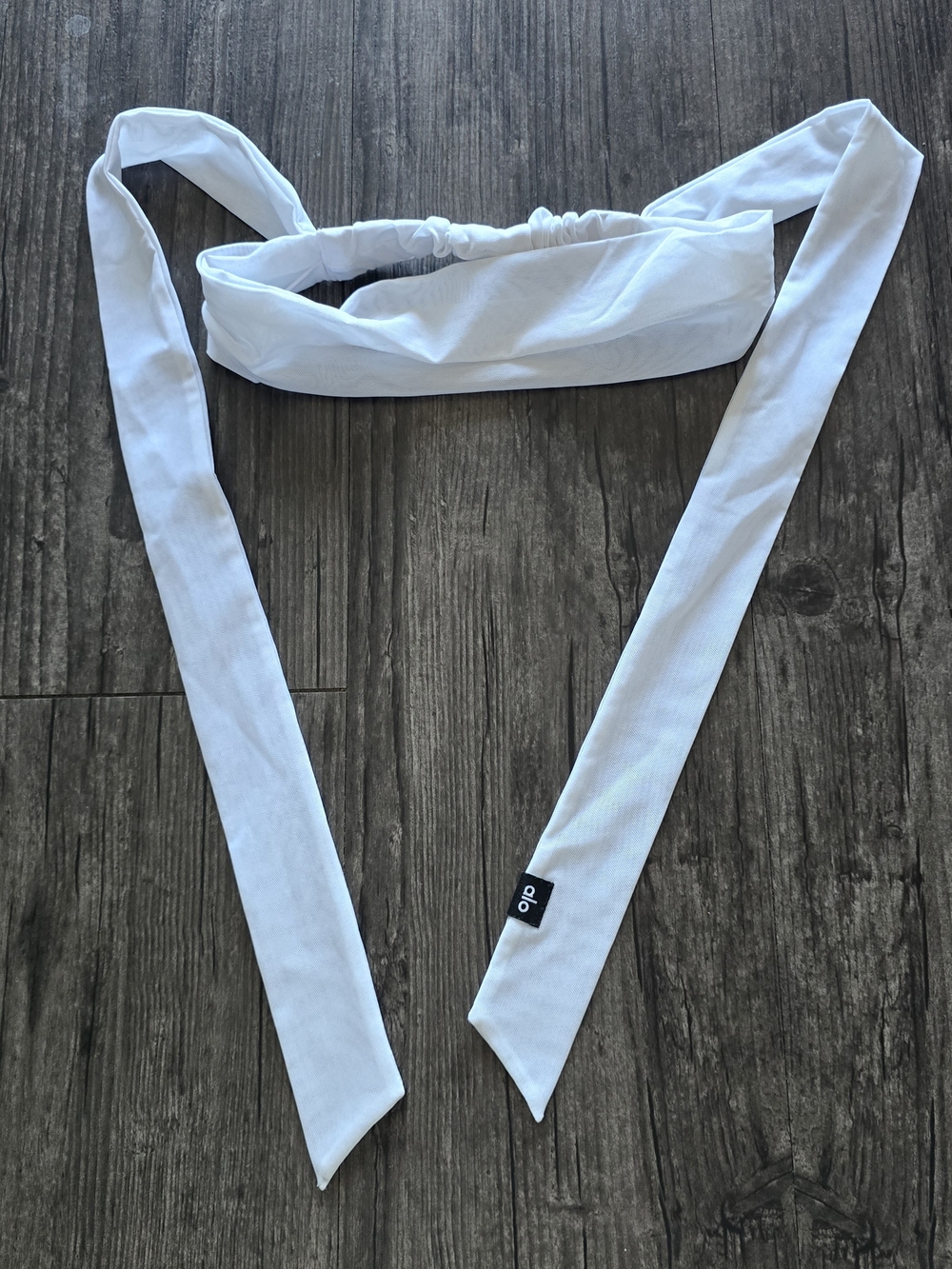 Alo White Tie Headband Athletic Activewear